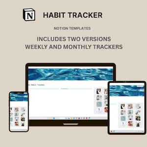Notion Habit Tracker Template: Daily & Monthly Progress Bars (Digital Download
