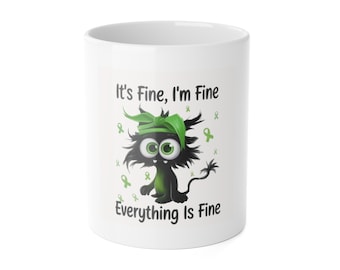 It's Fine Cartoon Cat Coffee Mug | Sarcastic Humor Gift