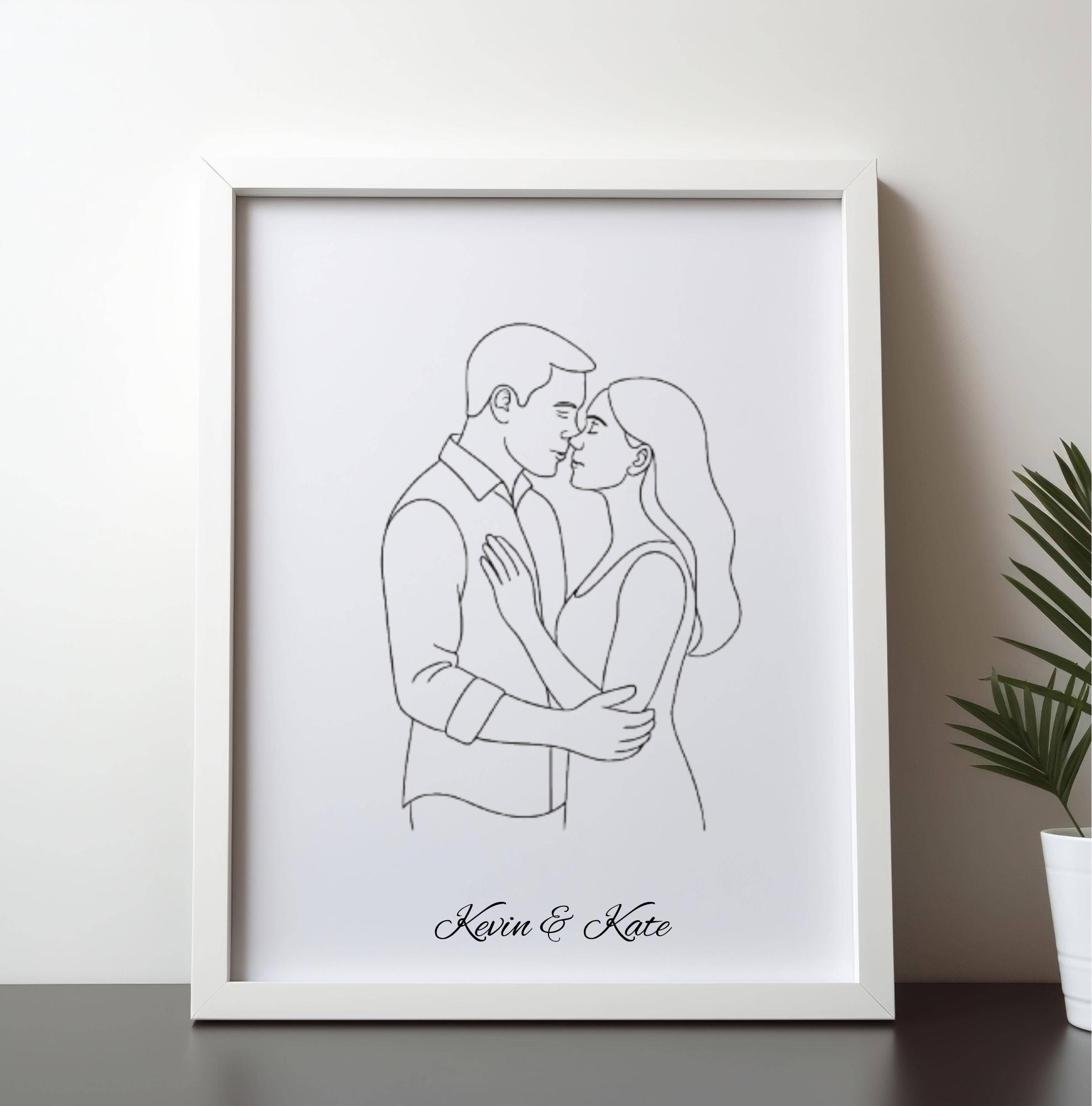 Custom Single Line Custom One Line Drawing Portrait – Personalized Minimalist Art | Unique ...