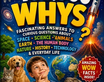100,000 Whys Book for Kids, 300 Why Questions & Answers, Kids Science Encyclopedia, STEM Learning Book, Fun Facts Ages 6-12