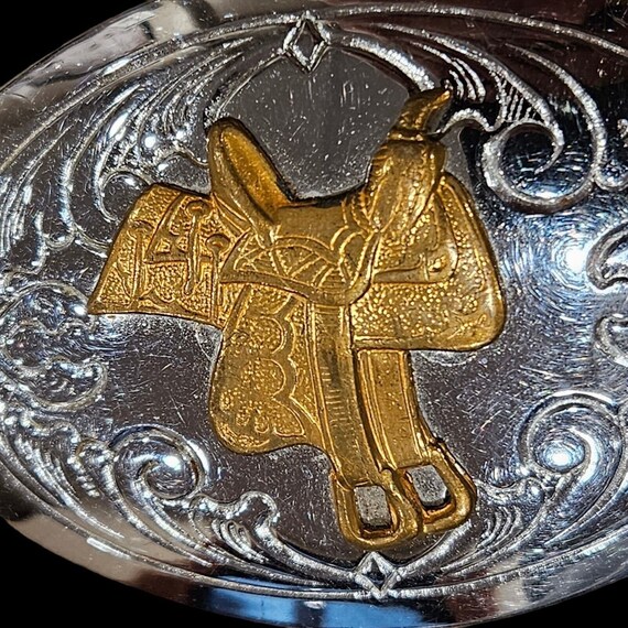 Vintage Chambers Belt Co. Horse Saddle Belt Buckl… - image 2