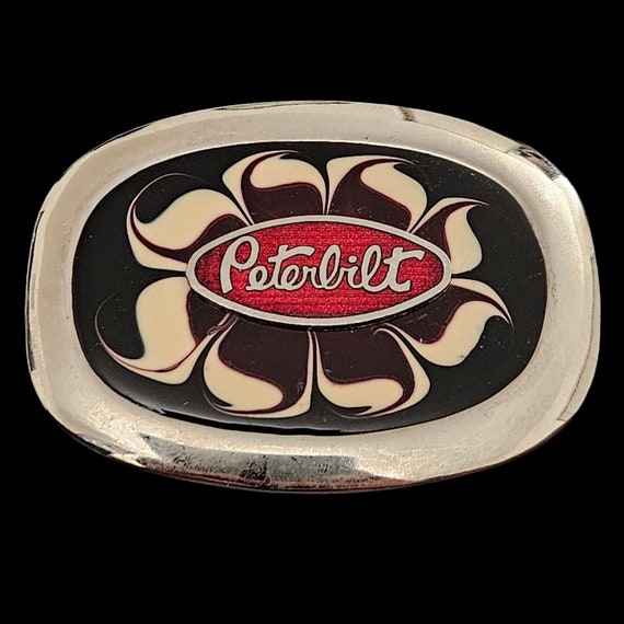 Vintage Peterbuilt Silver Tone Belt Buckle  3.75"