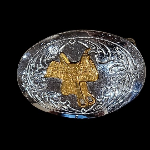 Vintage Chambers Belt Co. Horse Saddle Belt Buckl… - image 1