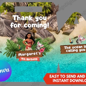 Moana Gable Box Moana Party Loot Box Moana Favor Box Birthday Moana-Inspired Party Favor Digital Printable Moana Loot Bag Moana Party Bag