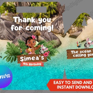 Moana Gable Box Moana Party Loot Box Moana Favor Box Birthday Moana-Inspired Party Favor Digital Printable Moana Loot Bag Moana Party Bag