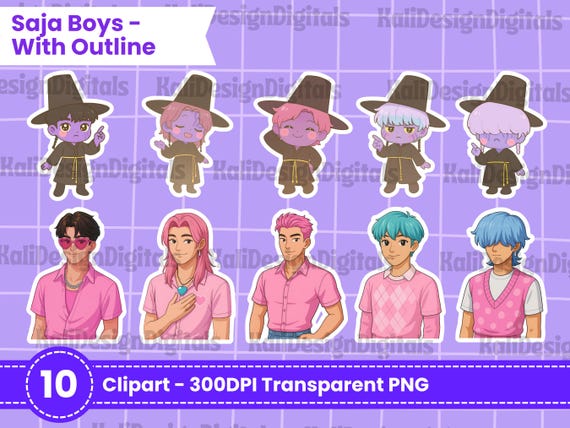 Kpop Demon Hunters SAJA BOYS 20パック | アウトライン付き/なし
