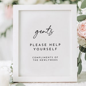 Minimalist Gents Bathroom Sign Template: Modern Wedding Decor (Digital Download)