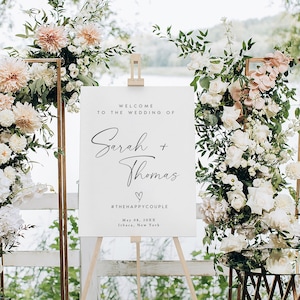 Bohemian Wedding Welcome Sign Template, Modern Wedding Welcome Sign, Minimalist Wedding Welcome Sign Printable, Script Welcome Poster