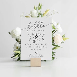 Blase senden aus Zeichen Vorlage, Hochzeit Blase Versenden des Zeichens druckbare, Hochzeit Blase Zauberstab Zeichen, Sofort Download, moderne minimalistische elegante
