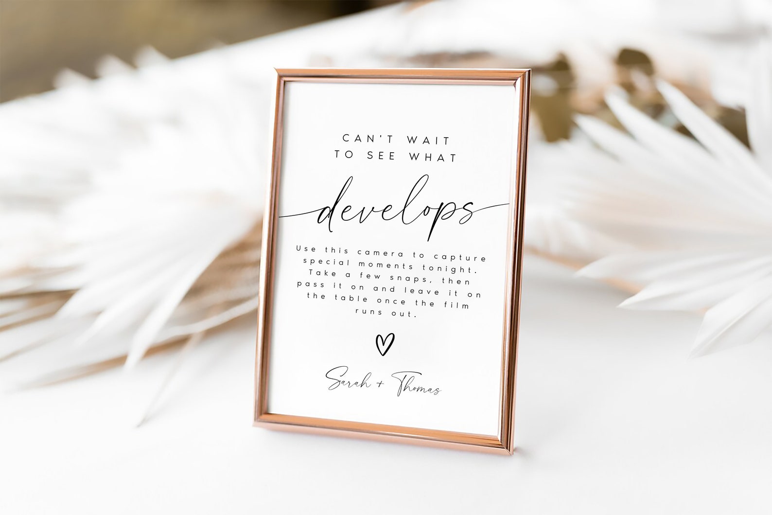 Disposable Camera Sign Template, Minimalist Wedding Decor (digital ...
