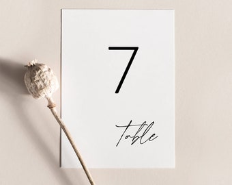 Modèle de numéro de table de mariage minimaliste moderne (modèle modifiable)