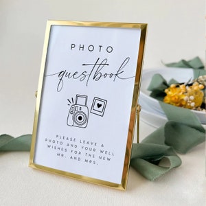 Photo Guestbook Sign Printable, Modern Photo Guest Book Sign, Bohemian ...