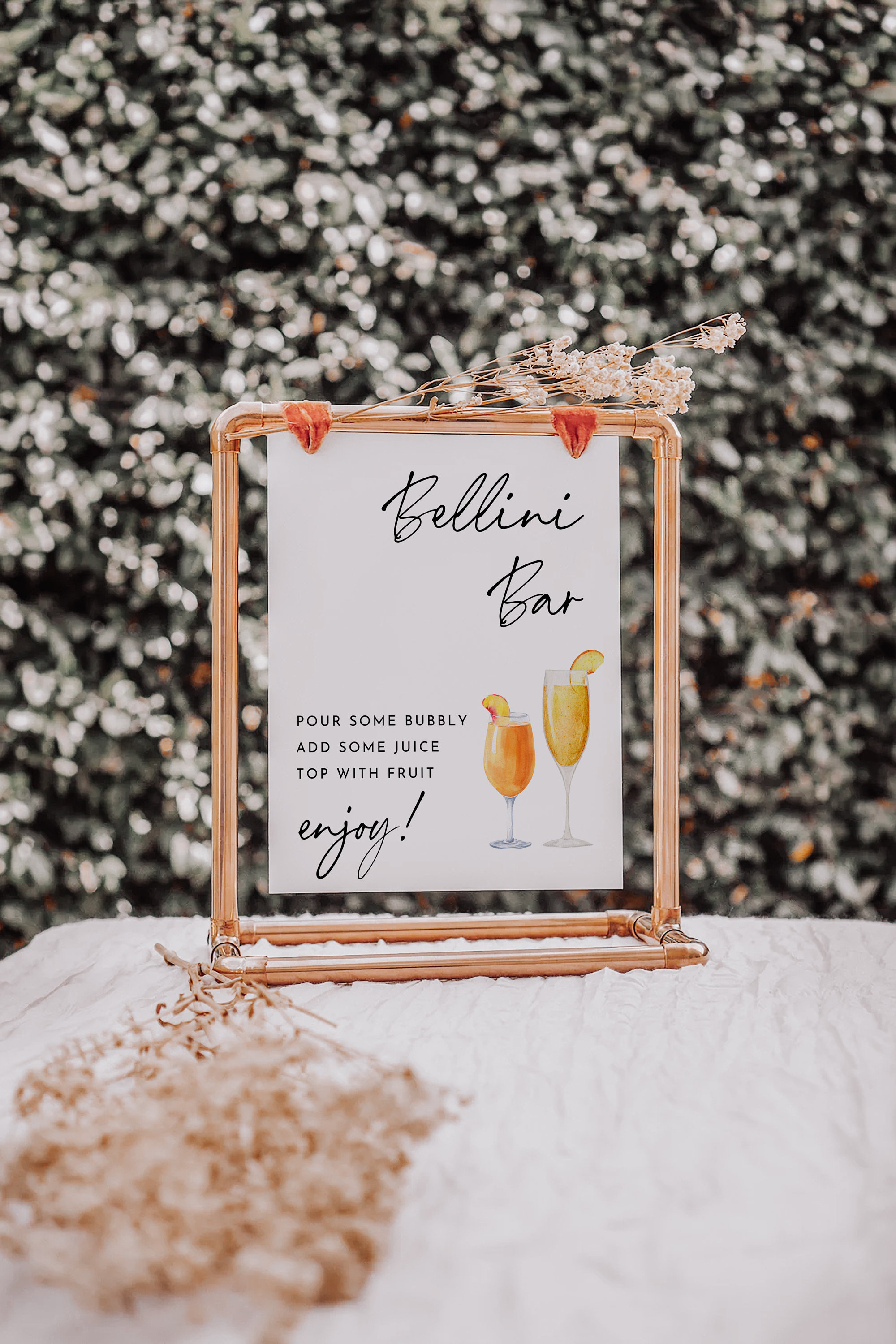 Minimalist Bellini Bar Sign Template, Modern Bellini Bar Sign and Tags ...