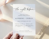 Elegant Calligraphy Rehearsal Dinner Invitation Template (Digital)