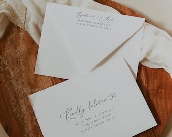 Minimalist Wedding Envelope Template, DIY Printable (Canva)