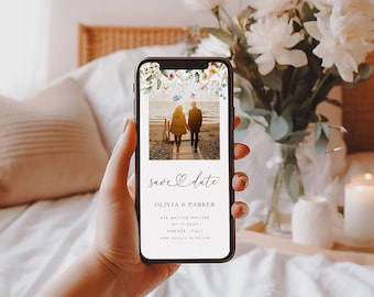 Animated Wedding Save the Date Video, Photo Template (Digital Download)
