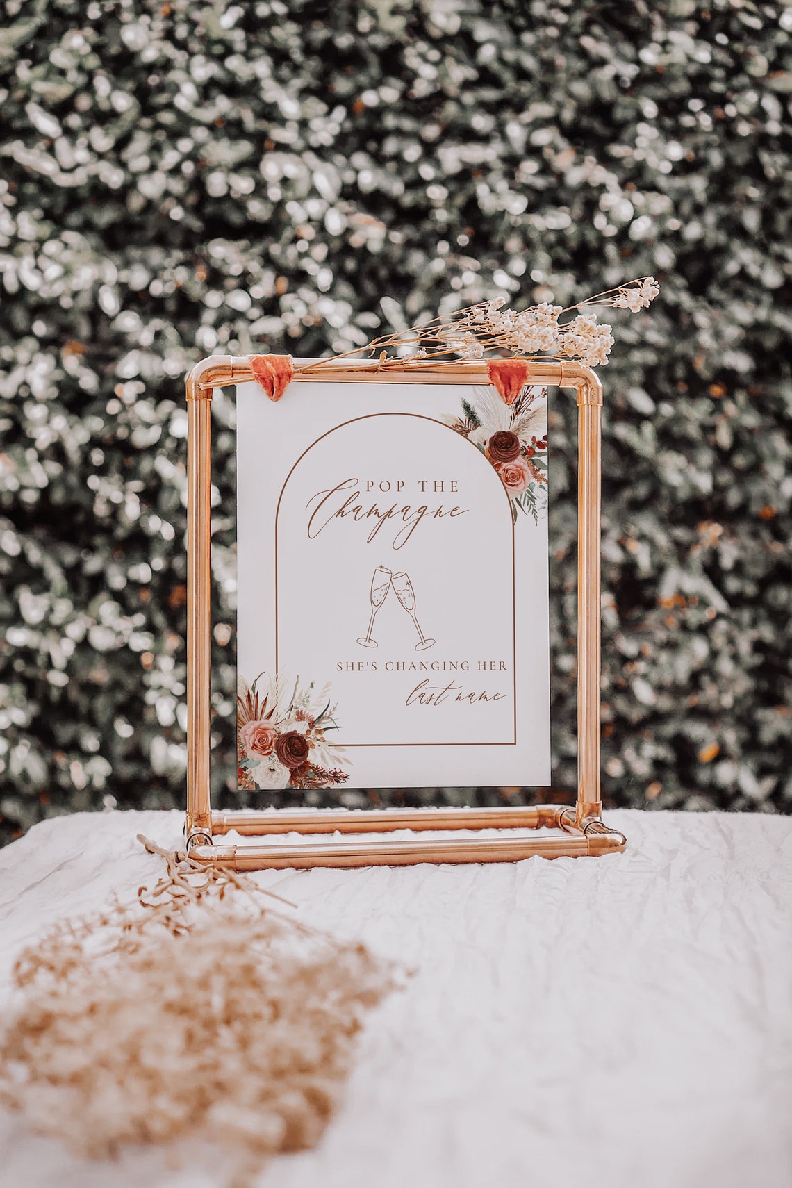 Pop the Champagne Template, She's Changing Her Last Name Sign ...