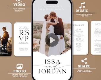 Animated Wedding Invitation Template with RSVP (Canva)