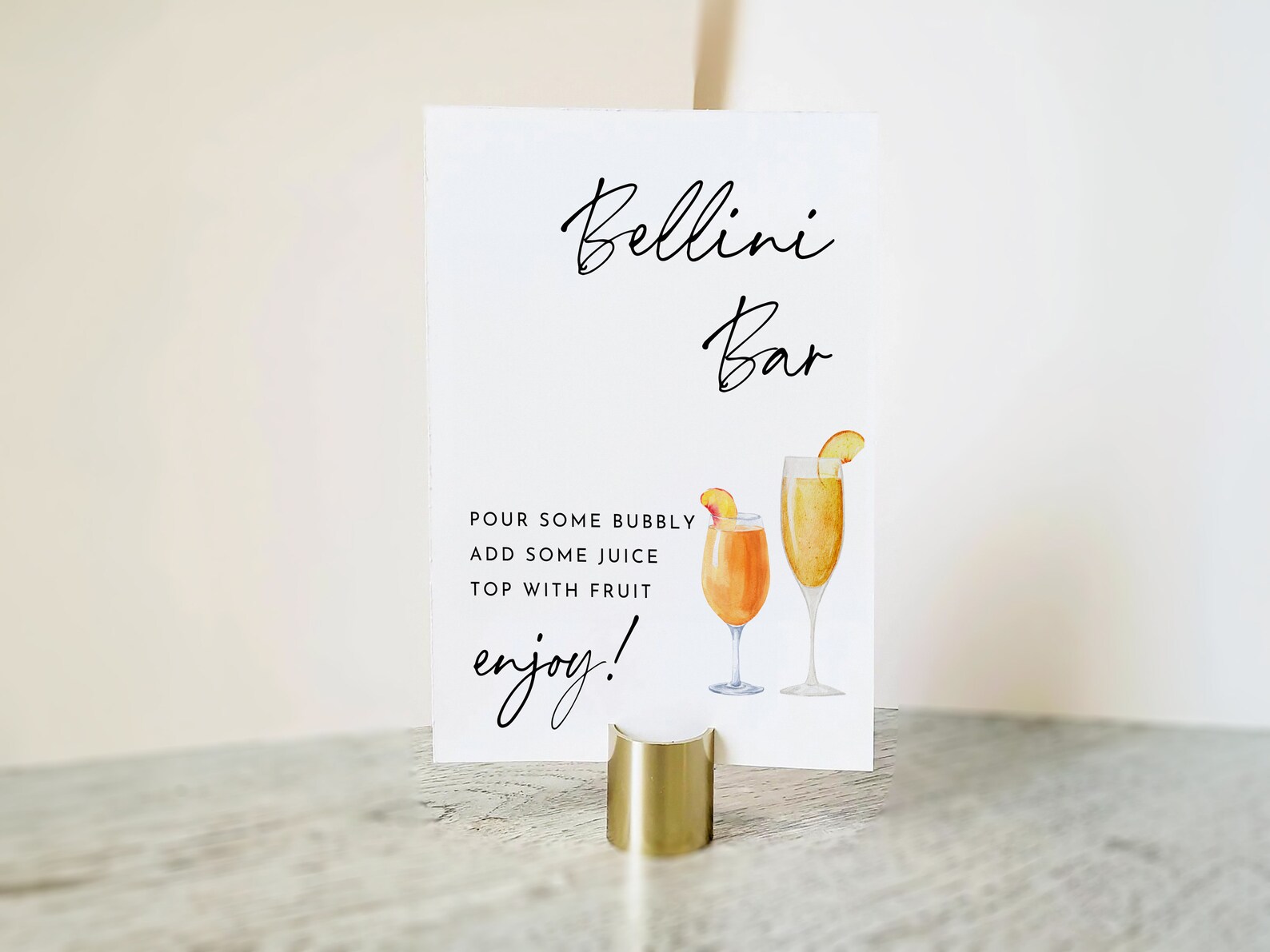 Minimalist Bellini Bar Sign Template, Modern Bellini Bar Sign and Tags ...