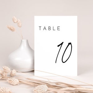Minimalist Wedding Table Number Template, Modern Printable (4x6, 5x7)