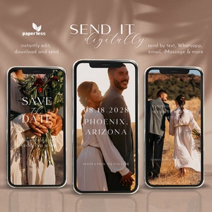 Sparen Sie das Datum Video Einladung Vorlage, Sparen Sie das Datum Digital Evite, animierte Save the Date Karte, Hochzeit Sparen Sie das Datum, Eco freundlich