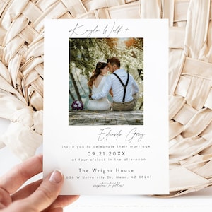 Modern Wedding Invitation Template, Editable Minimalist Wedding Invite, Photo Wedding Invitation, Modern Wedding Invite, Printable Wedding