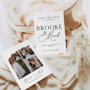 Save the Date Template, Engagement Save the Dates, Photo Save the Date Template, Save Our Date, Editable Save The Date Card, Canva Template