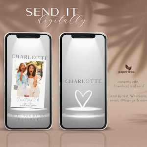Bruidsmeisje voorstel Video Canva sjabloon, zul je mijn bruidsmeisje/Maid of Honor zijn, aangepaste geanimeerde videotekst en muziek, digitale uitnodiging