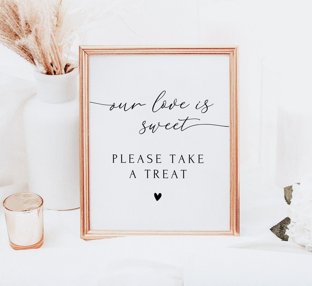 Very Sweet Sign Love is Sweet Sign Printable: Modern Wedding Treat Table (editable) - Etsy