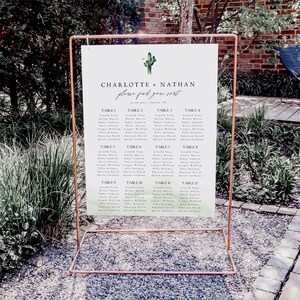 Kaktus Sitzplan Vorlage, Kaktus Hochzeit Sitzplan, Wüsten Sitzplan, Boho Hochzeit Sitzplan