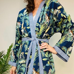 Kimono Robe, Dressing Gown Women, Brides Robe, Womens Dressing Gown, Cotton Dressing Gown, Plus Kimono, Short Kimono Robe, Plus Size Robe