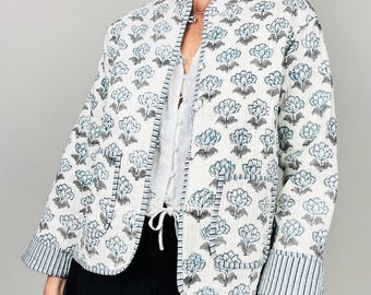 Giacca in cotone trapuntato, giacca patchwork trapuntata da donna, giacca in cotone indiano, giacca colorata da donna, giacca trapuntata da donna, reversibile