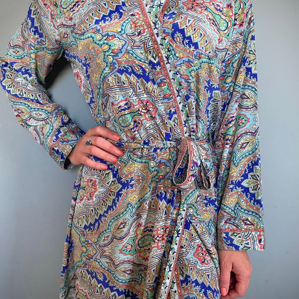 Kimono Robe, Silk Dressing Gown, Silk Robe, Bridesmaid Robe, Womens Dressing Gown, Dressing Gown, Summer Robe, Blue Shimmer