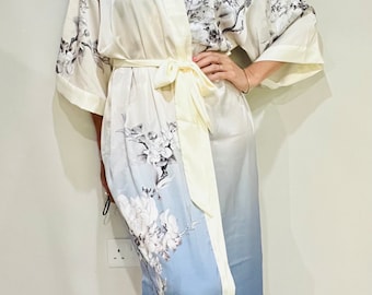 Luxury Kimono Robe | Plus Size Dressing Gown | Women's Loungewear |  Japanese Spa Robe | Wedding Party Bridal Gift | Brides Gift For Her