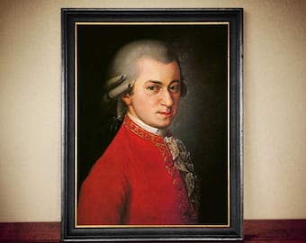 Wolfgang Amadeus Mozart Art Print – Vintage Classical Music Wall Decor – Handmade Paper or Canvas – Gift for Music Lovers & Musicians #349