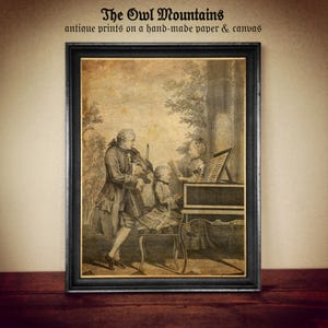 Leopold Mozart and His Children Maria Anna and Wolfgang Giving a Concert in Paris - Vintage Music Art – Gift for Classical Music Lovers #352