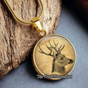 Vintage Deer Necklace, Forest Lover Gift, Animal Jewelry, For Nature Enthusiasts, Hikers, Artists, Writers, Rustic Antique Style #1