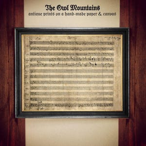 Partitura original manuscrita del Réquiem de Wolfgang Amadeus Mozart, impresión artística de música clásica, póster de partitura de Mozart, póster de músico clásico n.° 307
