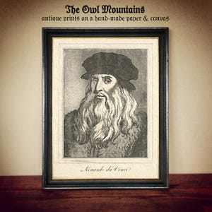 Leonardo da Vinci Portrait – Renaissance Masterpiece Art Print – Vintage Historical Wall Decor – Gift for Artists, and History Lovers #348