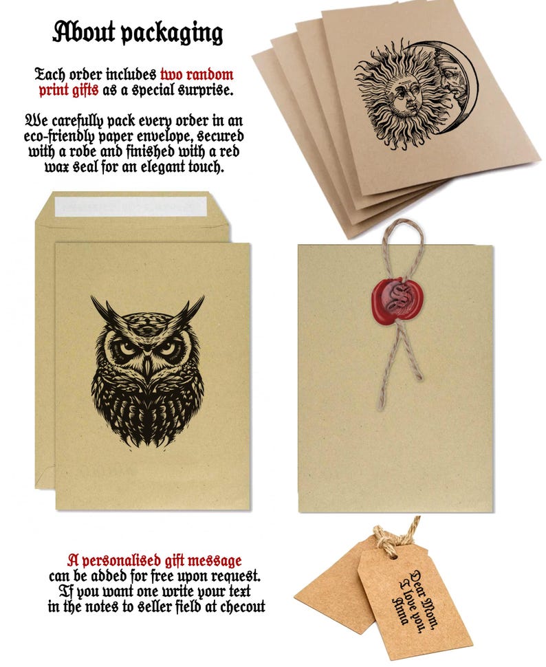 a set of four cards with a picture of an owl