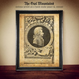 Wolfgang Amadeus Mozart Art Print – Vintage Classical Music Wall Decor – Handmade Paper or Canvas – Gift for Music Lovers & Musicians #353