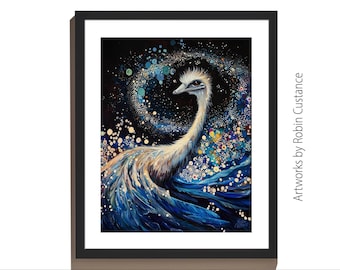 Cosmic Emu Night Sky | Aboriginal Dot Painting | Download Digital