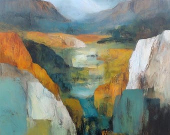 Limestone Gorge Abstract Landscape Wall Art | Australian Outback Print Digital Download
