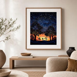 Dreaming Under the Sunset Aboriginal-Inspired Landscape Printable Wall Art image 13