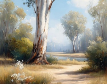 Eucalyptus Track Australian Landscape Print Large Wall Art Digital Download