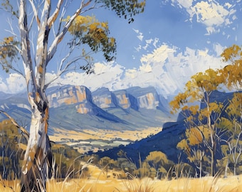 Grampians Park Vista Masterpiece Landscape Wall Art by Robin Custance