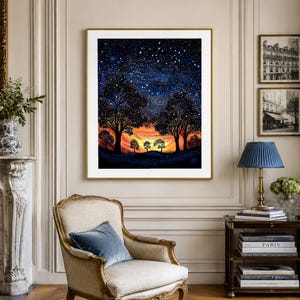 Dreaming Under the Sunset Aboriginal-Inspired Landscape Printable Wall Art image 17