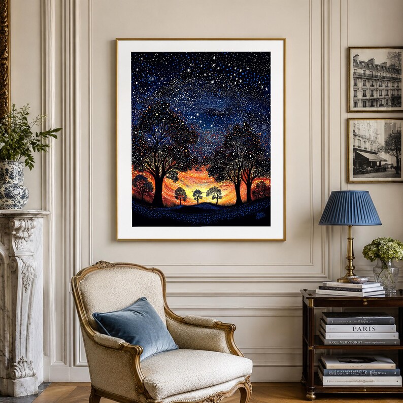 Dreaming Under the Sunset Aboriginal-Inspired Landscape Printable Wall Art image 17