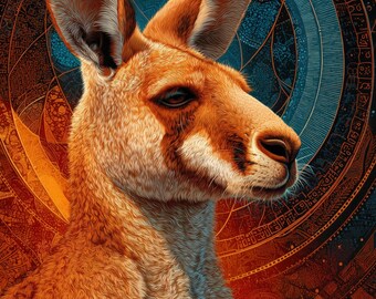 Elder Kangaroo Ancestral Spirit Celestial Kangaroo Wall Art by Robin Custance