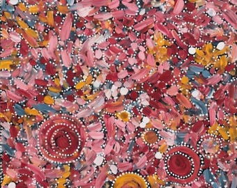Crimson Dotwork Dreaming | Digital Download | Large 48 Inch Print | Modern Abstract Landscape | Robin Custance